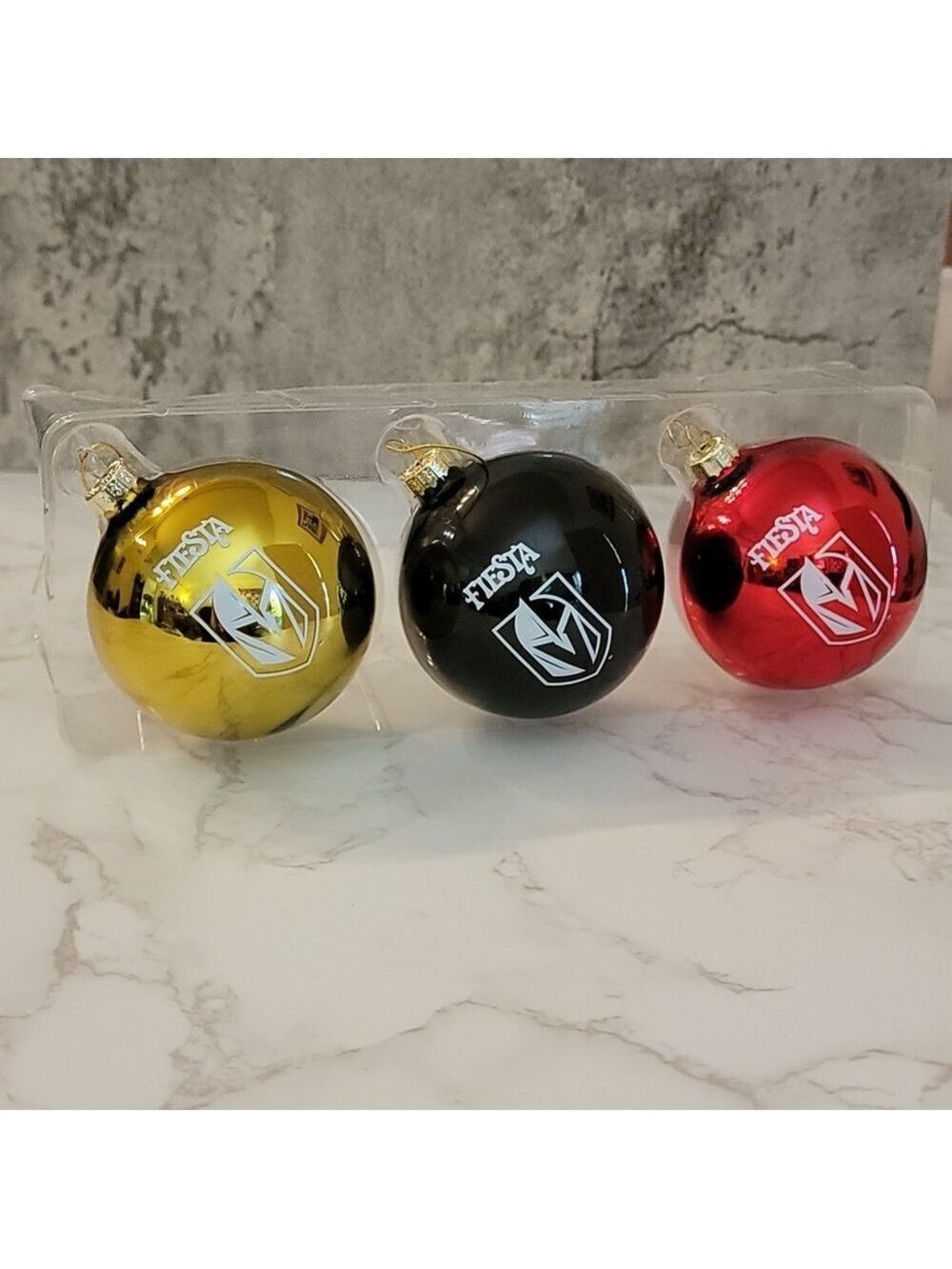 Brand new Las Vegas golden Knights glass ball Christmas tree ornaments